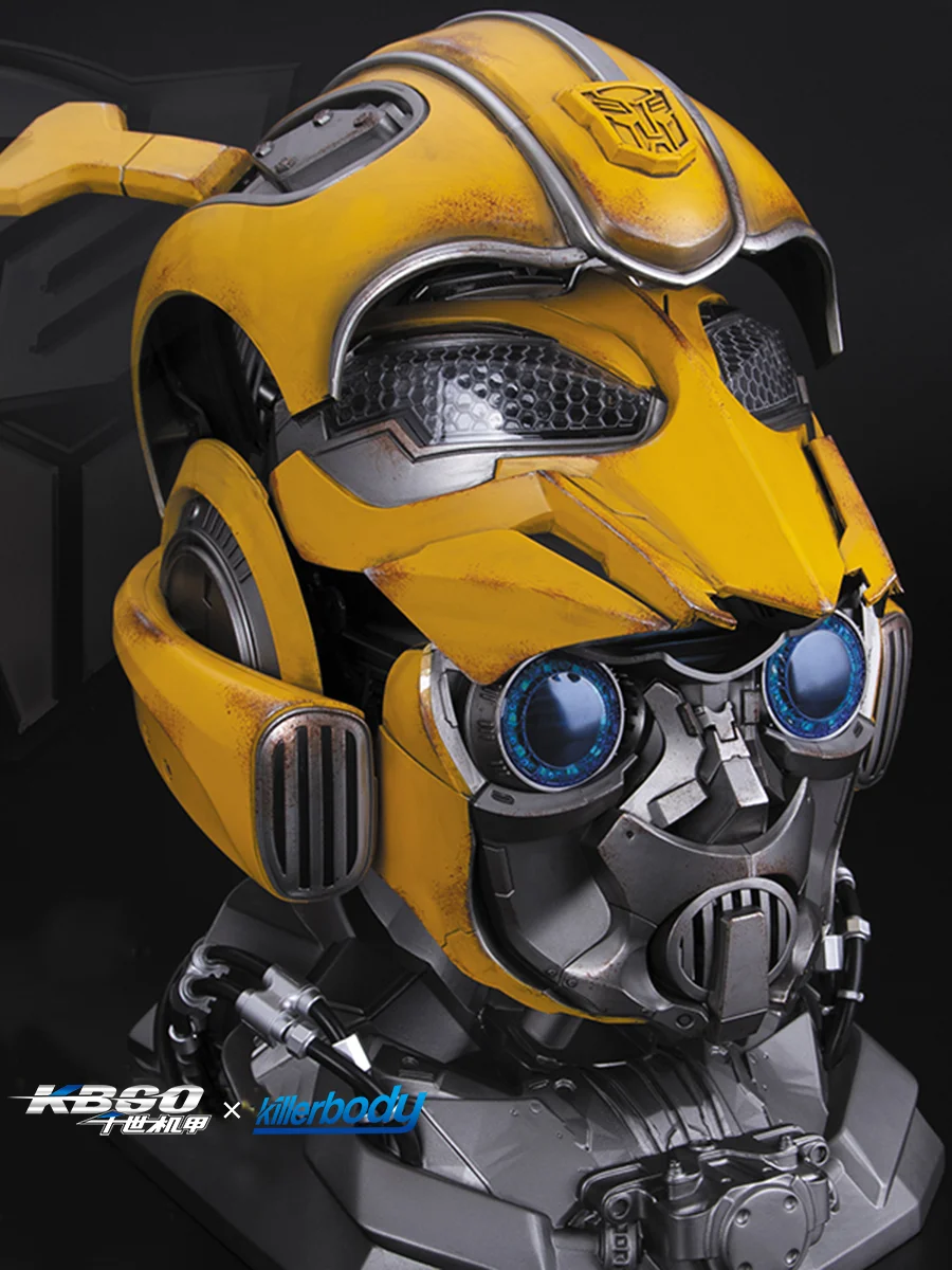Bumblebee 1:1 Helm Transformers Echte Anime Fiugre Wearable Gezicht Veranderende Met Luidsprekers Model Poppen Decor Speelgoed Cadeau