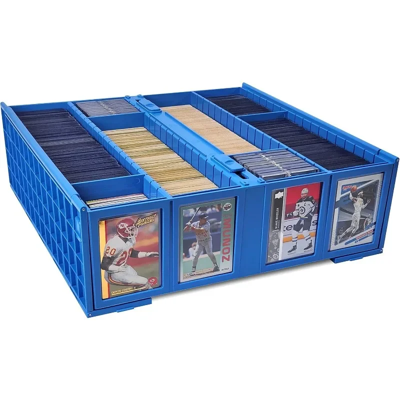 Fast Shipping.Collectible Card Bin  Includes 4 Card Storage Partitions | Loose Trading Card Storage for Pokemon, MTG, and Sports