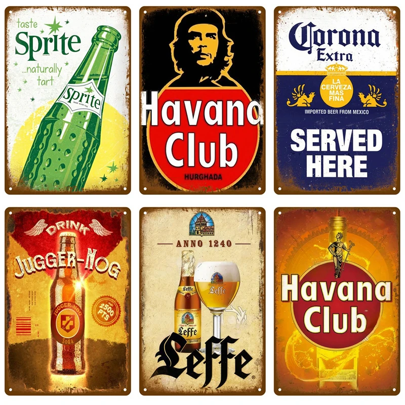 Beer Metal Sign Funny Poster Home Decor For Bar Pub Club Man Cave Tin Sign Rum Brand Vintage Wall Decoration Art Plate Mural