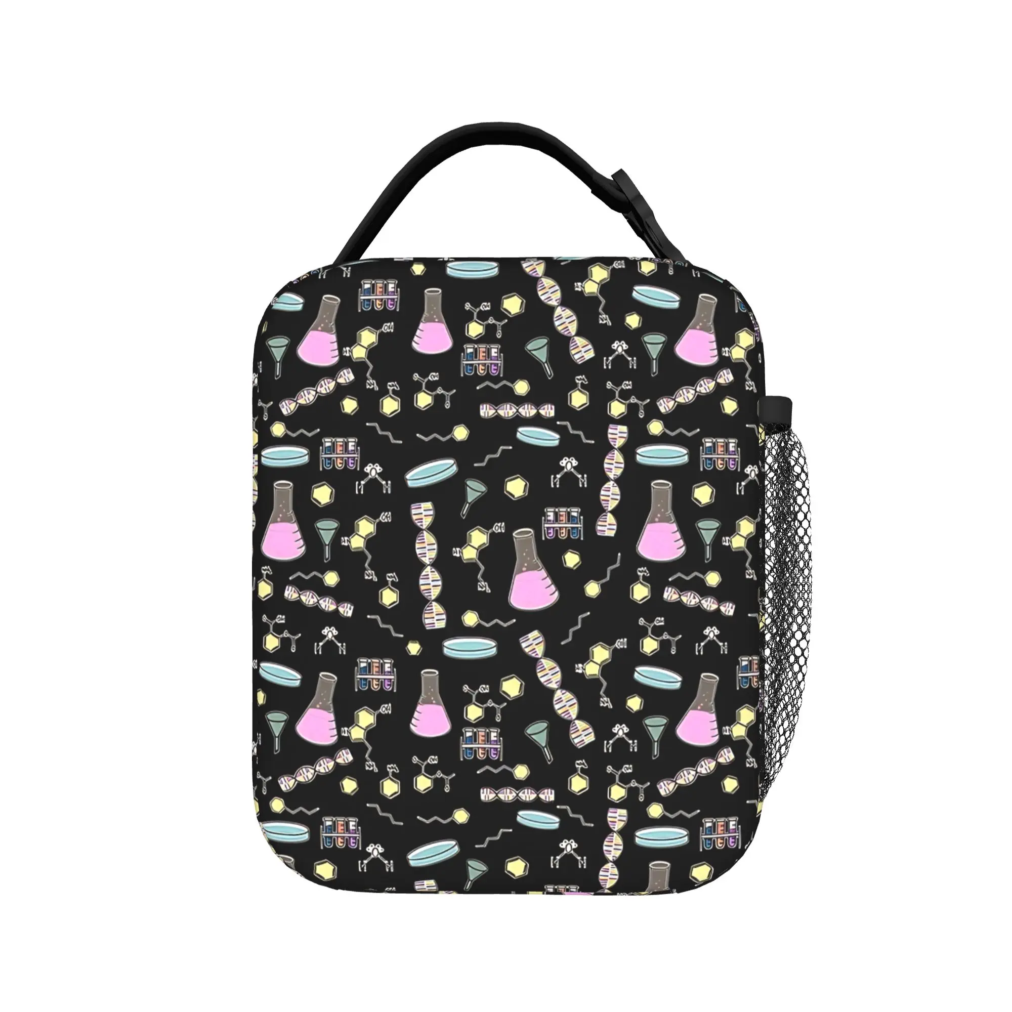 Lunch Bag Chemistry Stem Print School Lunch Box For Girls  Fashion Portable Print Thermal Lunch Bags