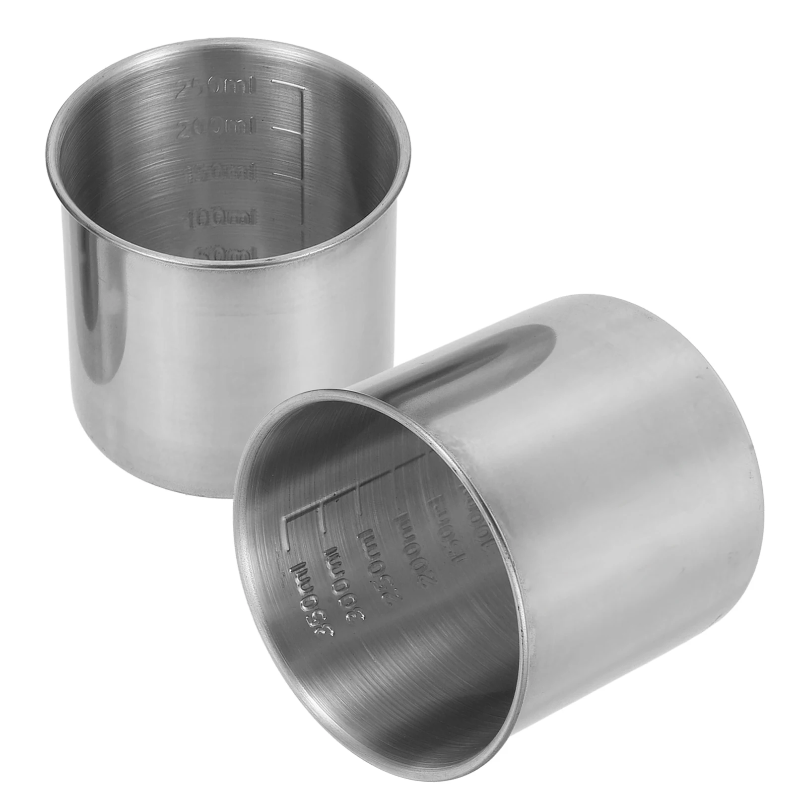 

2 Pcs Stainless Steel Measuring Cups 250ml 350ml Baking Kitchen Tools Scaled Containers Rice Flour Cup Lightweight Portable