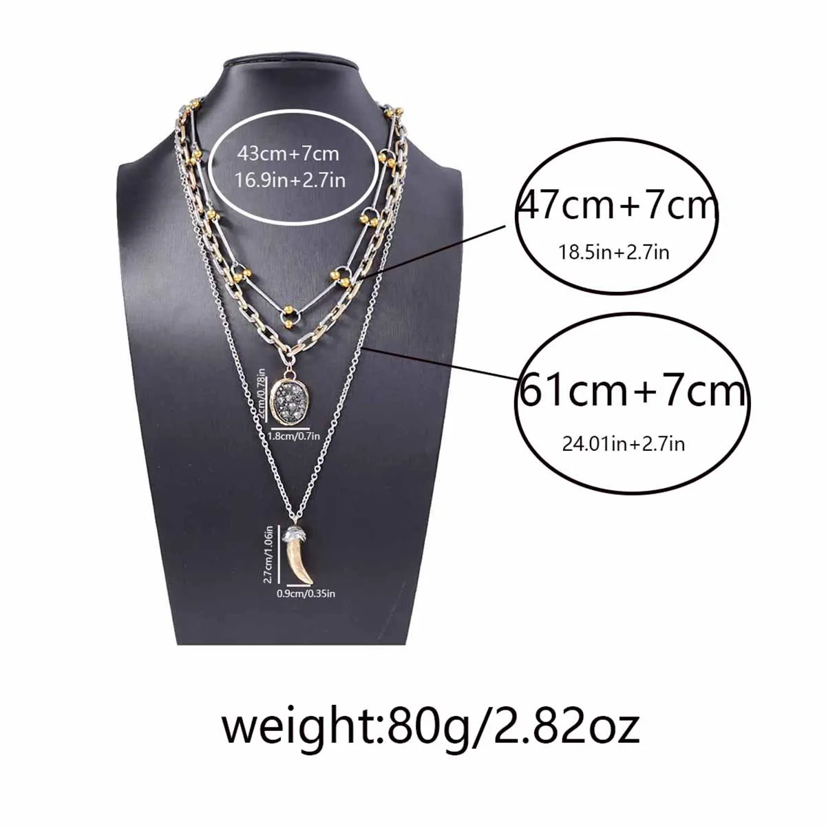 2026 Vintage Metal Chains Choker Wolf Tooth Pendant Necklaces for Women Fashion Holiday Party Jewelry Gifts