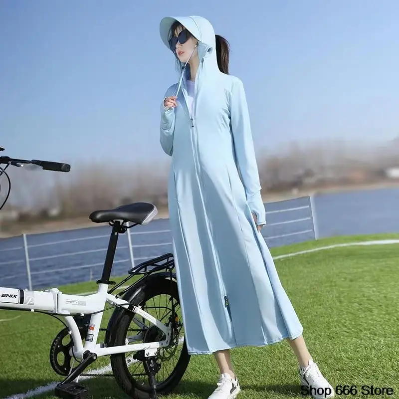 Sun Protection Clothing Women 2024 New Summer UV Protection Cycling Long Full Body Sun Protection Clothing Cardigan Coat Cover