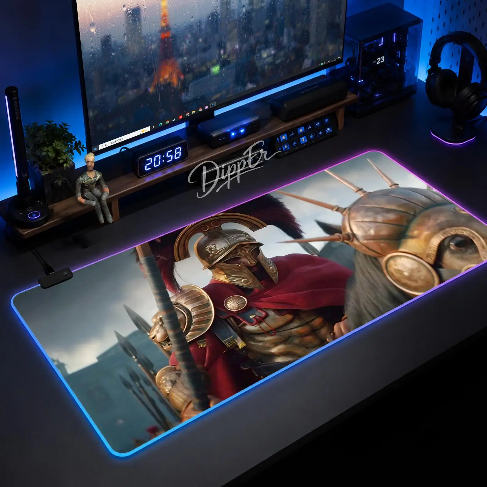 

A-Titan Quest Ii Mouse Pad Large Size LED Glowing Table Pad XXL Gaming Non-slip Rubber Mat With Backlight