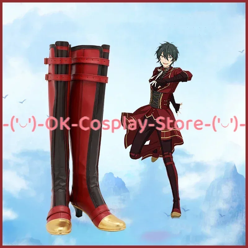 Kage hira mika cosplay schuhe spiel ensemble stars valkyrie cosplay requisiten pu lederschuhe halloween karneval boots custom gemacht