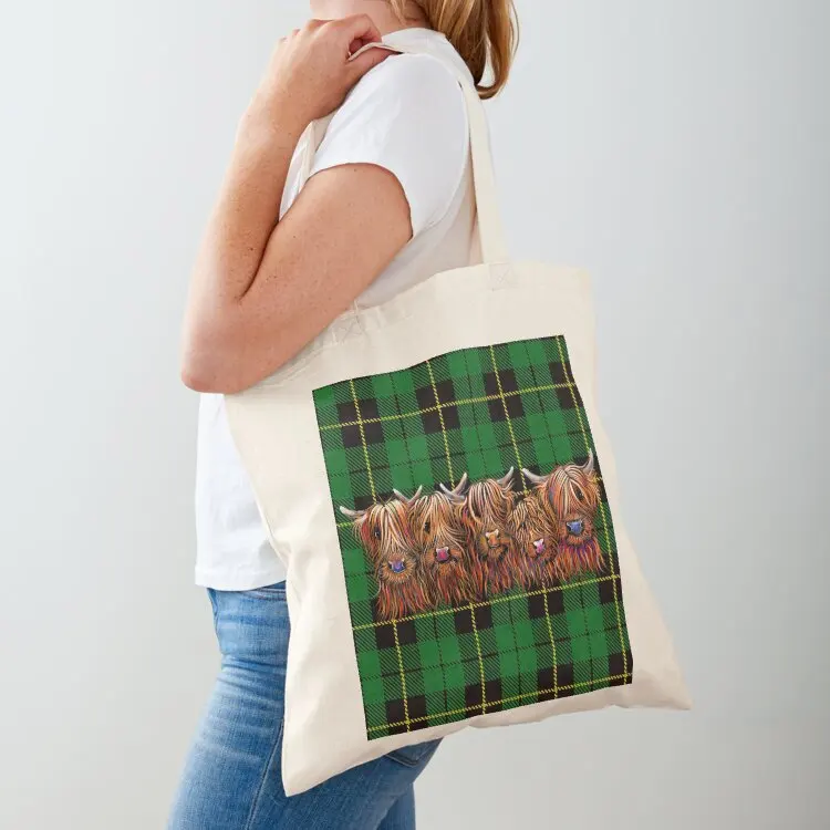 

SCoTTiSH HiGHLaND CoW ' TaRTaN - THe HaiRY BuNCH oF CooS G ' by SHiRLeY MacARTHuR Tote Bag Lady bags bags luxury women Eco bag