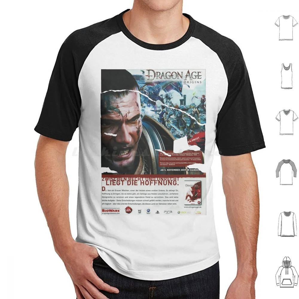 Affiche de jeu rétro Age Dragon Origins |   Rétro années 2000 Y2K Millennial |   T-shirt Inquisition Ii Kirkwall en coton 6xl, cool