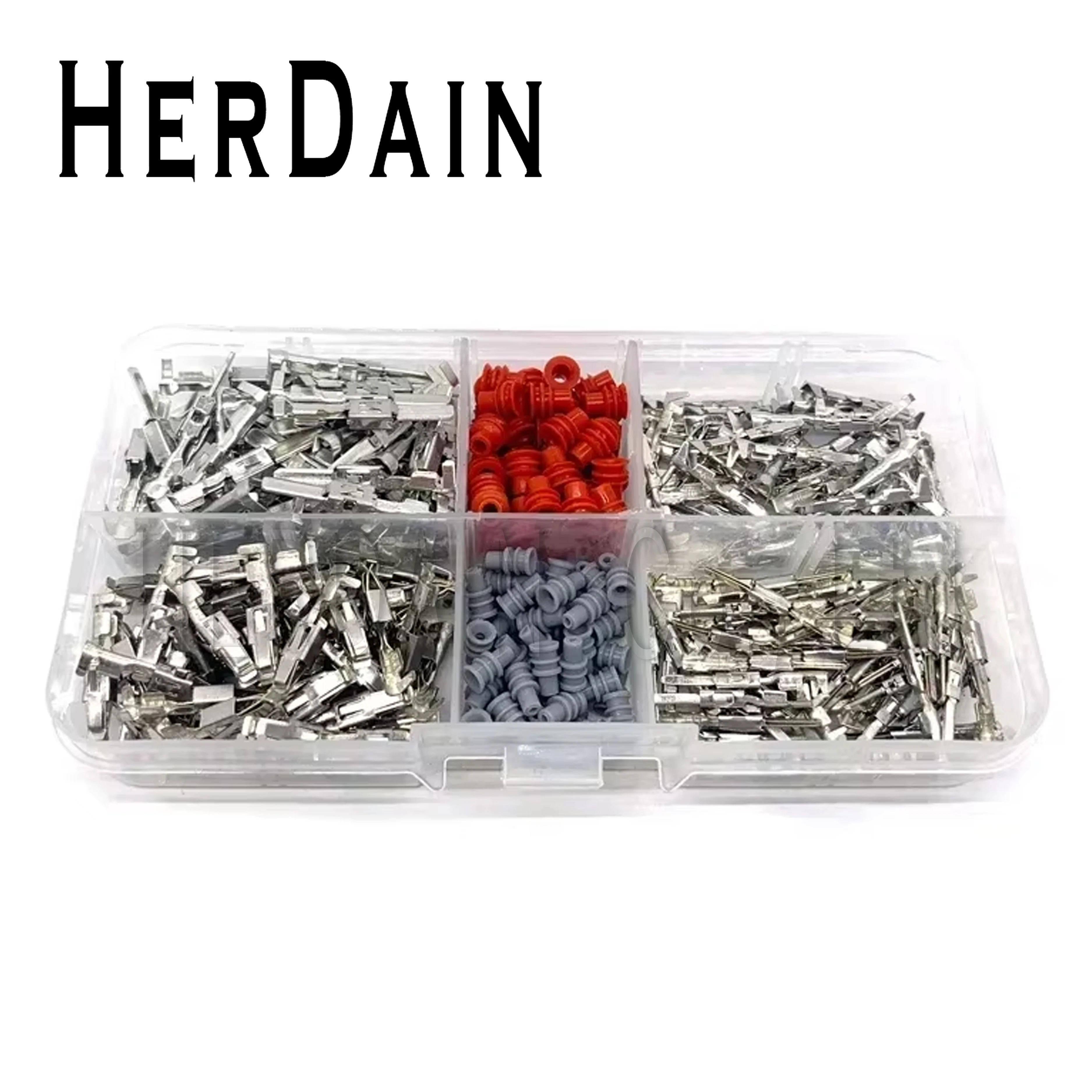 

400 Pcs VW 1.5/3.5 mm Auto Electric Female Male Cable Terminal Box Electrical Wire Crimping Tips Pin With Seals 2-964300-1