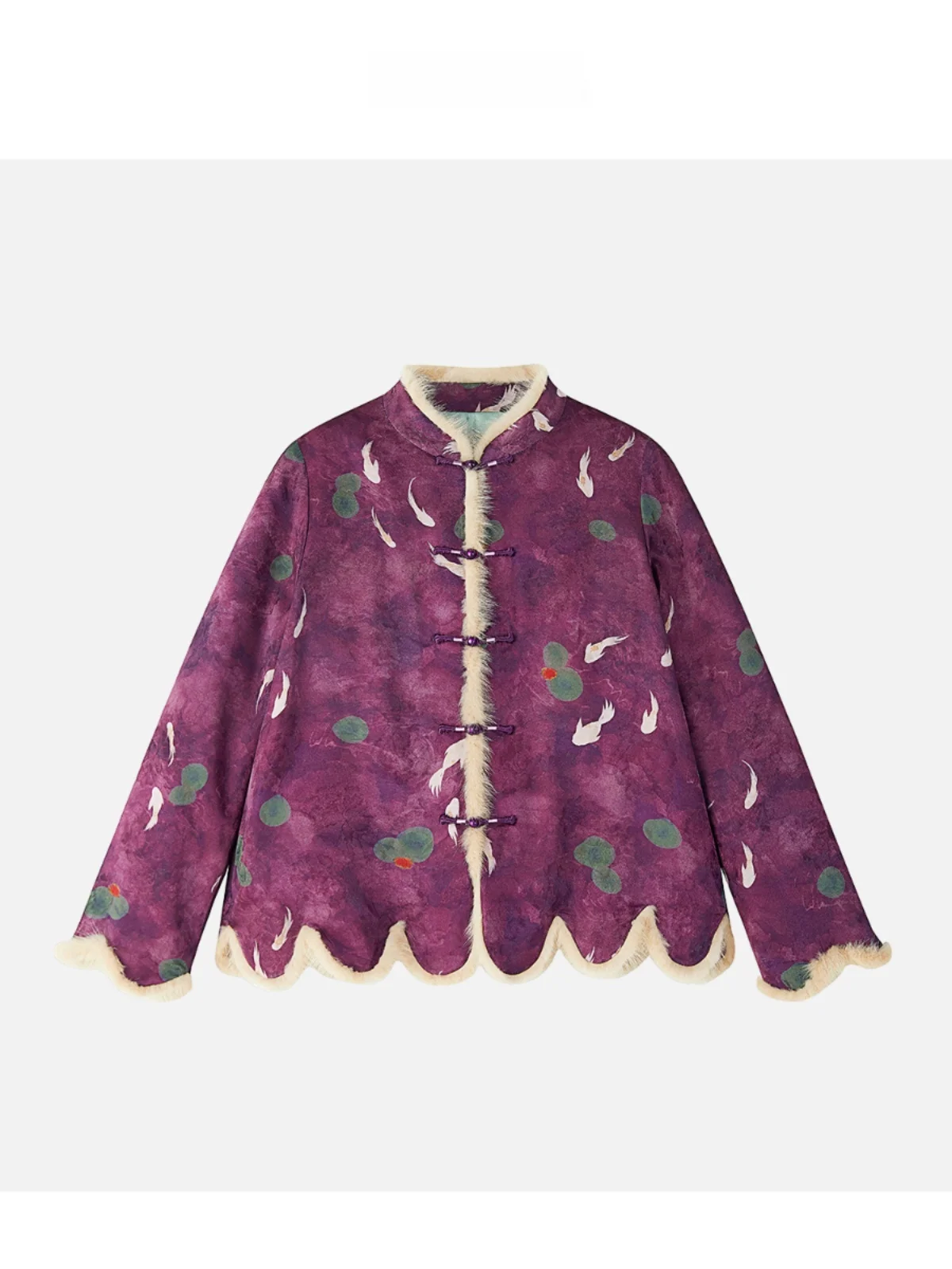 

JINGJING2024 Новая модная женская зимняя куртка из норкового меха с дизайном «Китайские шелковые лепестки»