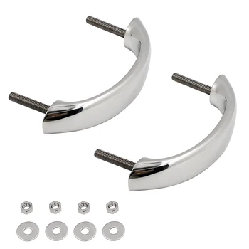 Mango de agarre para barco, barra de acero inoxidable 6,5 de grado marino sólido, resistente, con tornillos, 2 piezas, 165 