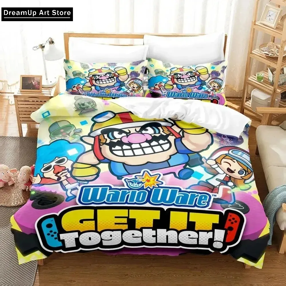 Cartoon Wario Ware Get It Together Bedding Set Boys Girls Twin Queen Full Size Duvet Cover Pillowcase Bed Adult Bedroom