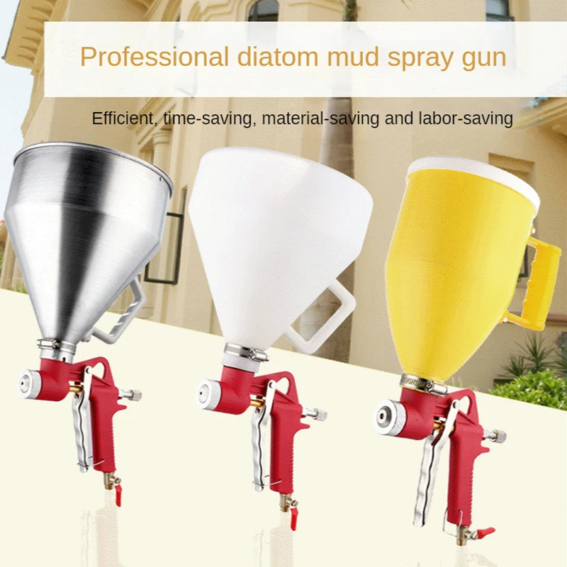 

high-capacity Stone lacquer waterproof coating plastic funnel Spray gun putty wall Diatom mud Paint spray gun Pneumatic tools