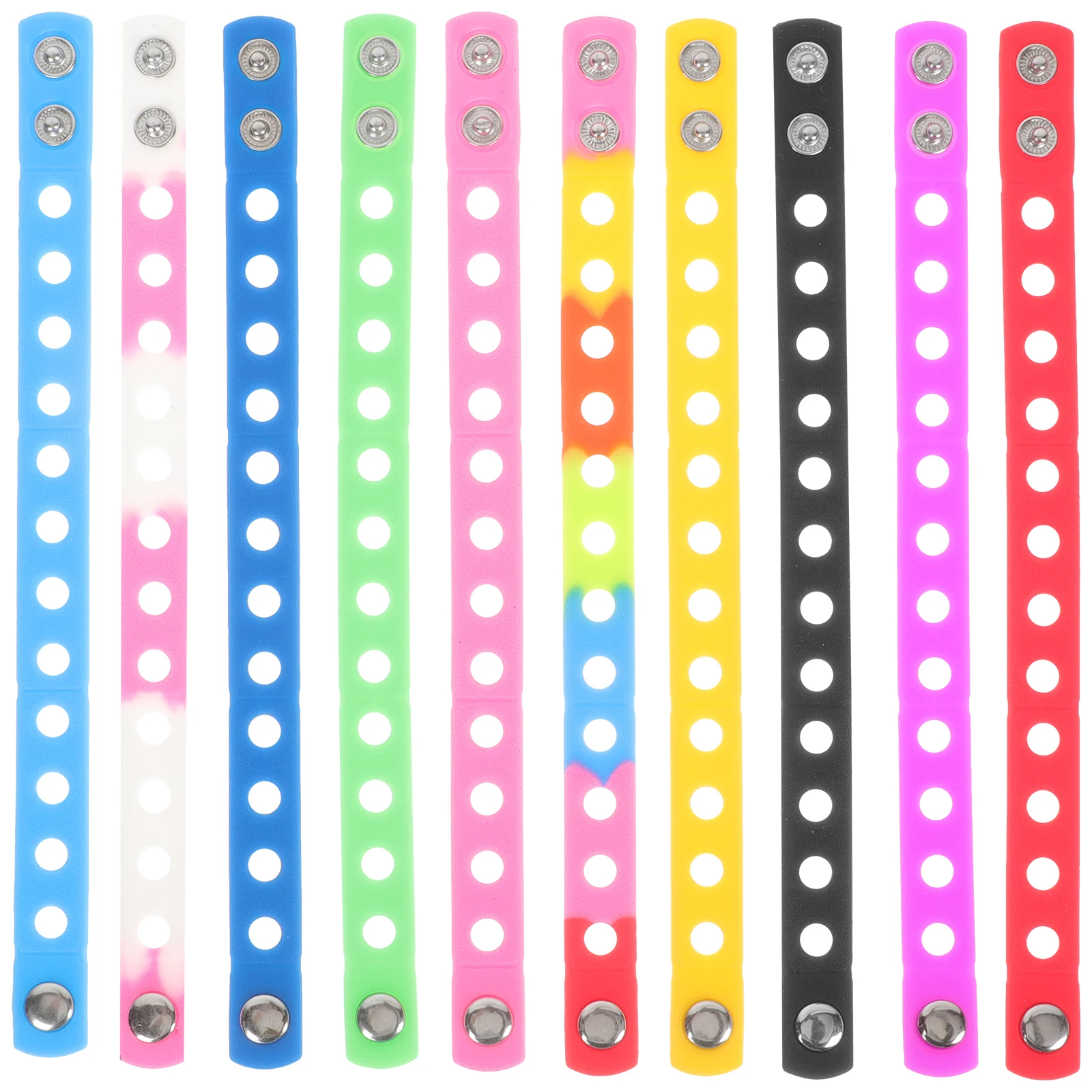 

10Pcs Colored Silicone Wristbands Premium Soft Flexible Birthday Party Favors Decorative Bracelet Set for