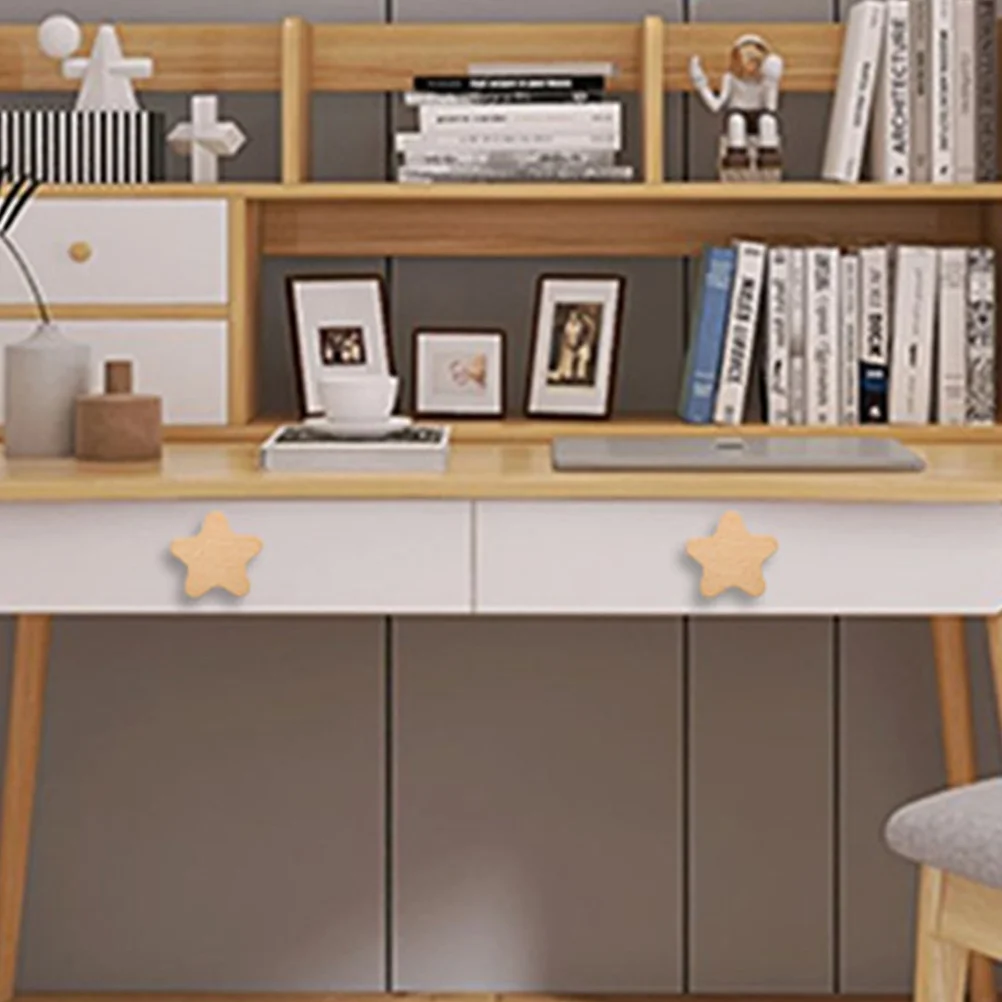 

4pcs Wooden Drawer Cartoon Design Single Hole Handle For Cabinet Dresser Wardrobe Cupboard Wood Pull Knob Boho Drawer Pulls