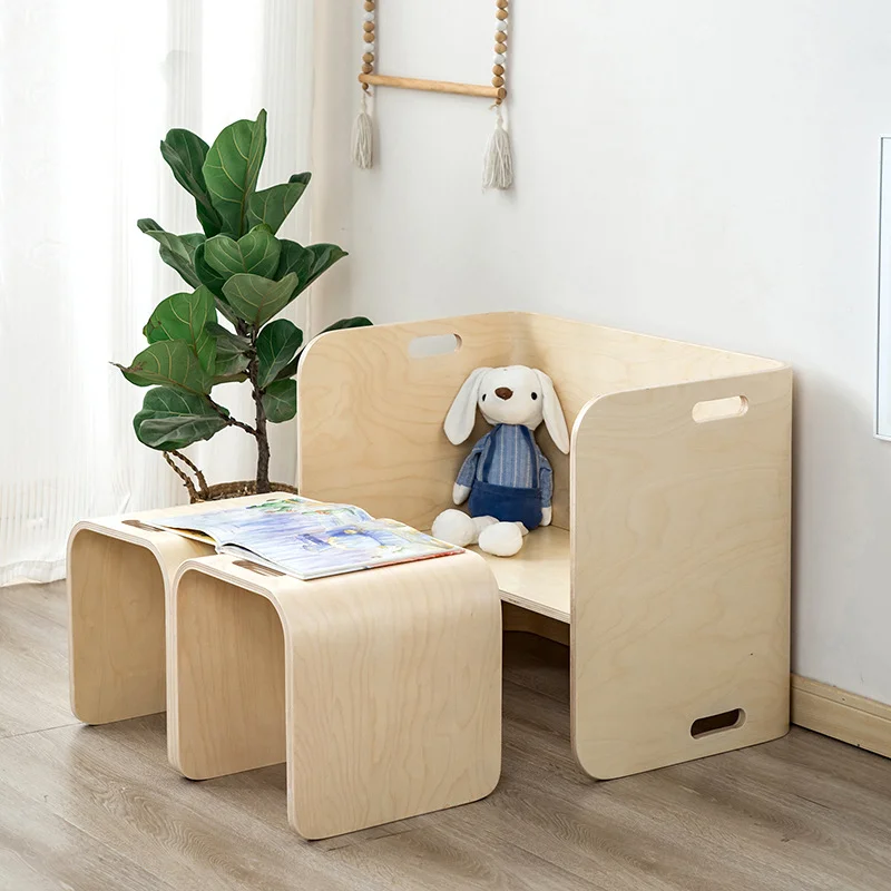 Kids Desk Multipurpose Kids Table And Chair Set 3-Piece Adaptable Furniture Set Kids' Learning Desk Certified And Safe