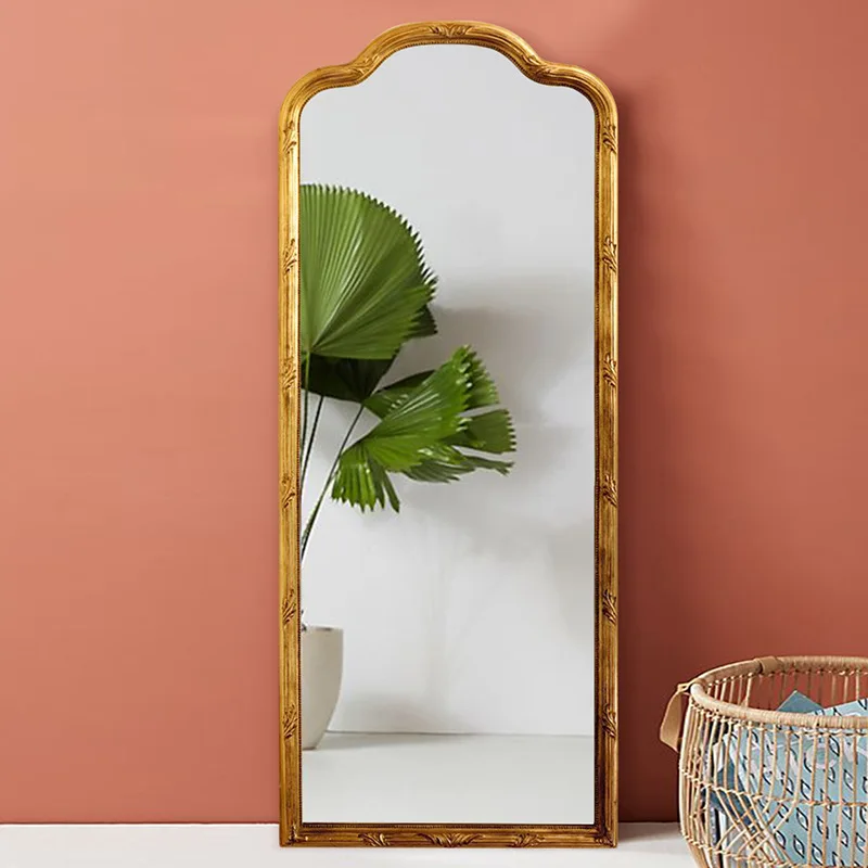 X-S   concave and convex mirror full body dressing mirror special-shaped retro carved home use HG