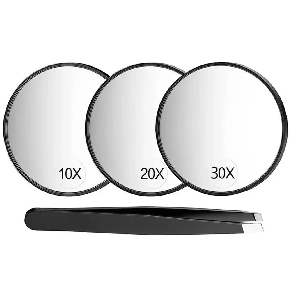 Miroir grossissant pour points noirs 10/20/30X, miroir cosmétique rond haute définition, gain de place, 3,5 pouces