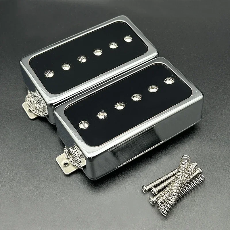 Alnico 5 Single Coil Pickup Humbucker Size White Copper Basepalte 50/52MM for Electric Guitar Chrome/Gold