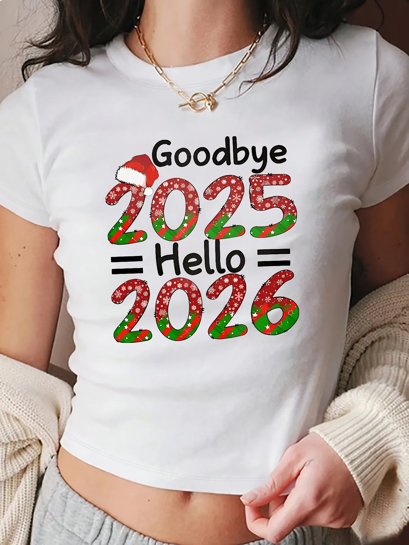 Women'S Vintage 2025-2026 New Year'S T-Shirt - Retro 2025-2026 Graphic Tee with Goodbye 2025 Hello 2026 Print Aesthetic Clothes
