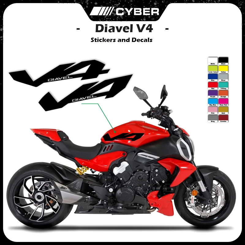 

For Ducati Diavel V4 Hollow Fuel Tank Flower Stickers Motorcycle Fairing Shell Sticker Decal DiavelV4 Side Sticker Kit for Tank