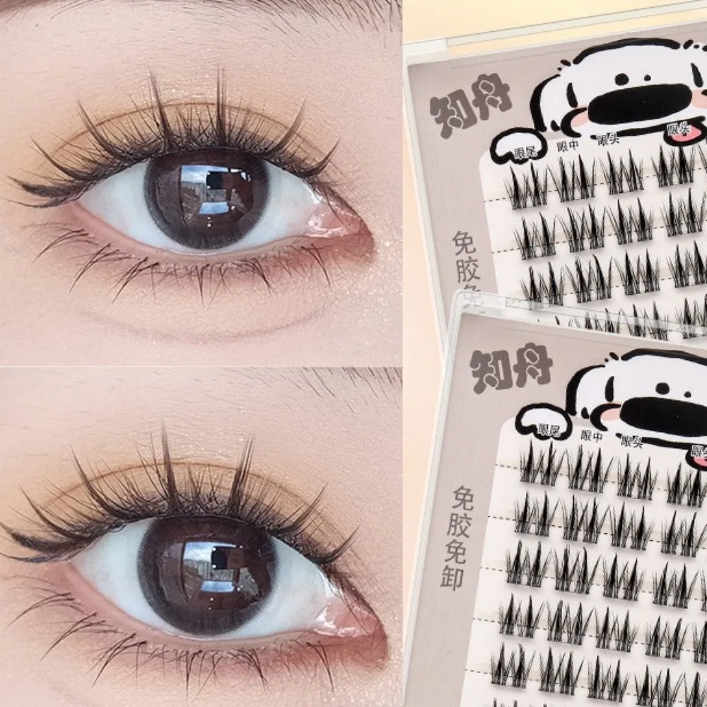 

Sweet DIY Self-adhesive Lash Clusters Wispy Manga Glue Free Fake Lashes Individual Extension False Eyelash Clusters Girls