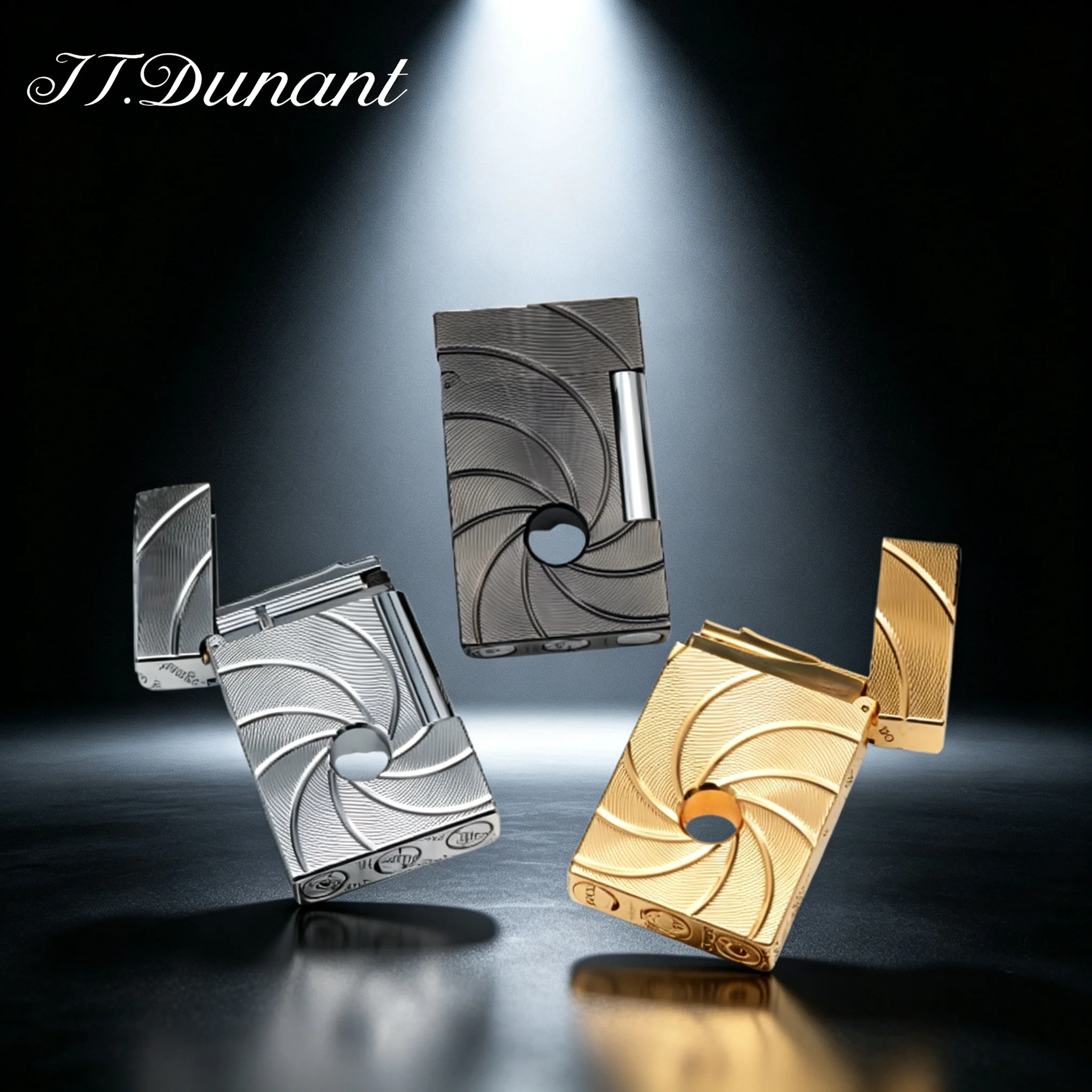 JT.Dunant Lighter Ding Sound Inflatable Butane Metal Gas Lighter Cigarette With Gift Box For Men Smoking Lighter