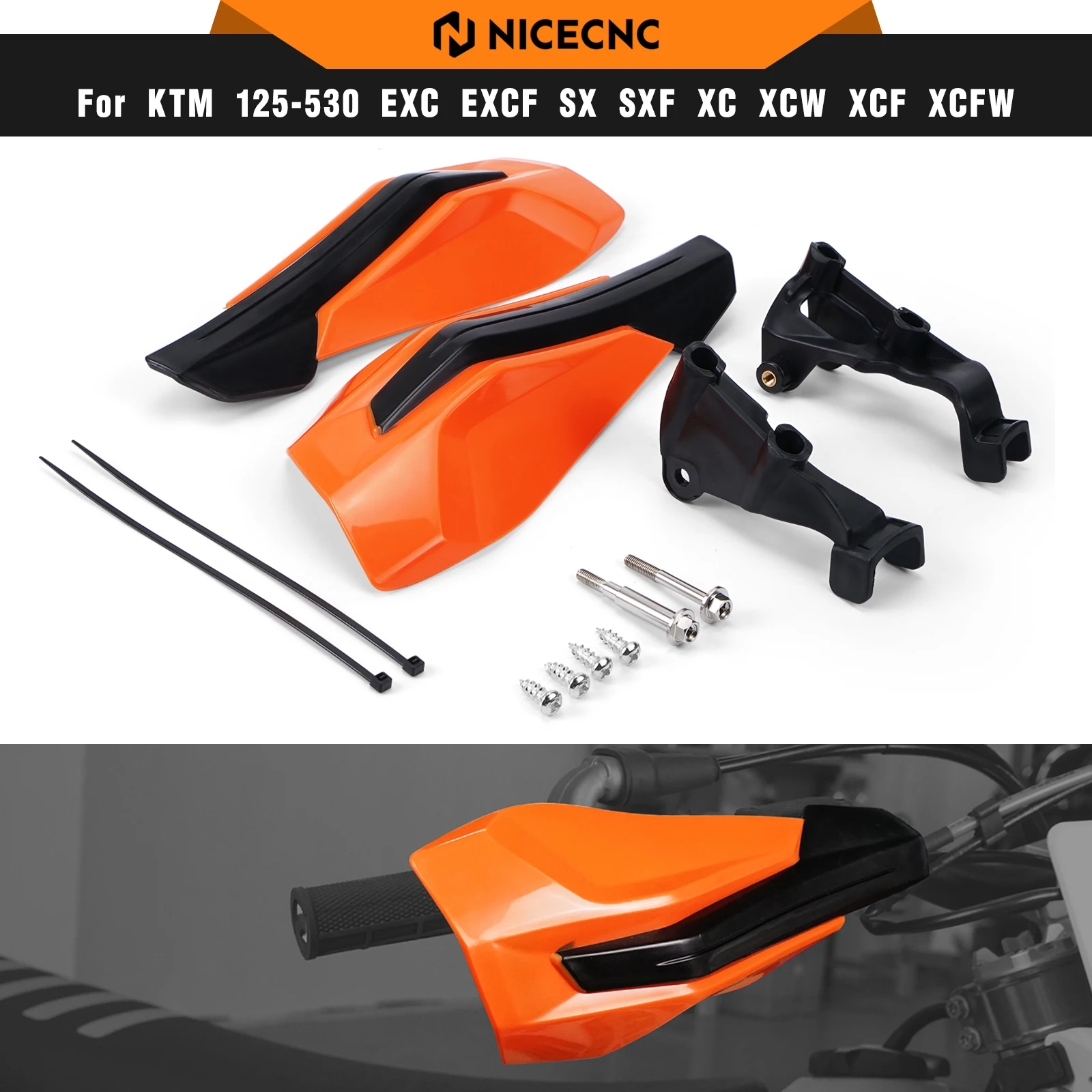 

NICECNC For KTM EXC 300 2014-2023 Handlebar Guards Handguard Protector EXC 380 SX 125 EXC-F 350 SX-F 450 XC XCF 500 XCW SIX DAYS