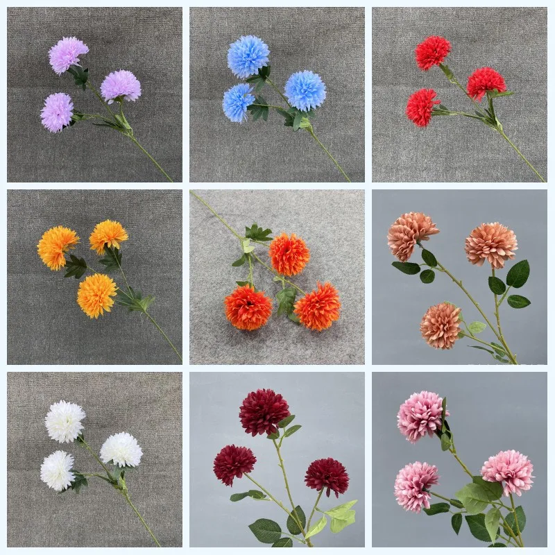 

10pcs 3 Heads Artificial Flower Silk Dandelion For Home Room Decor Wedding Bride Holding Flower Bouquet Party Flore Arrangement