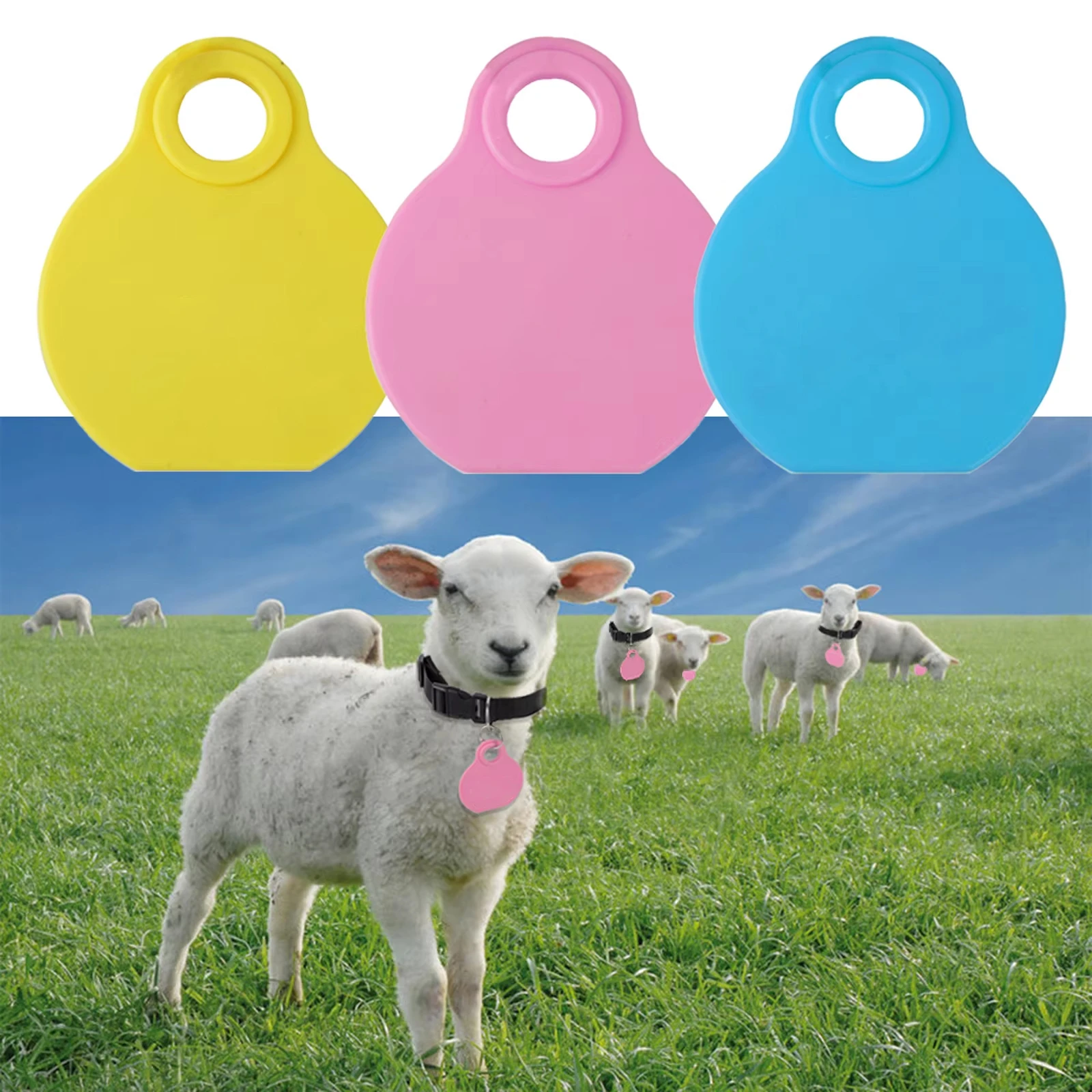 

50PCS Cattle Pig Sheep Hanging Tag No Words Identification Card Neck Tag For DIY Handwriting Printing Farm Animal Neck Tag