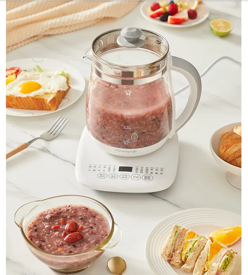 220 فولت غلاية كهربائية 1.5L التلقائي إبريق الشاي وعاء الطبخ الغذاء آلة الشاي الطبخ غلاية متعددة طباخ الزجاج الحفاظ على الصحة وعاء
