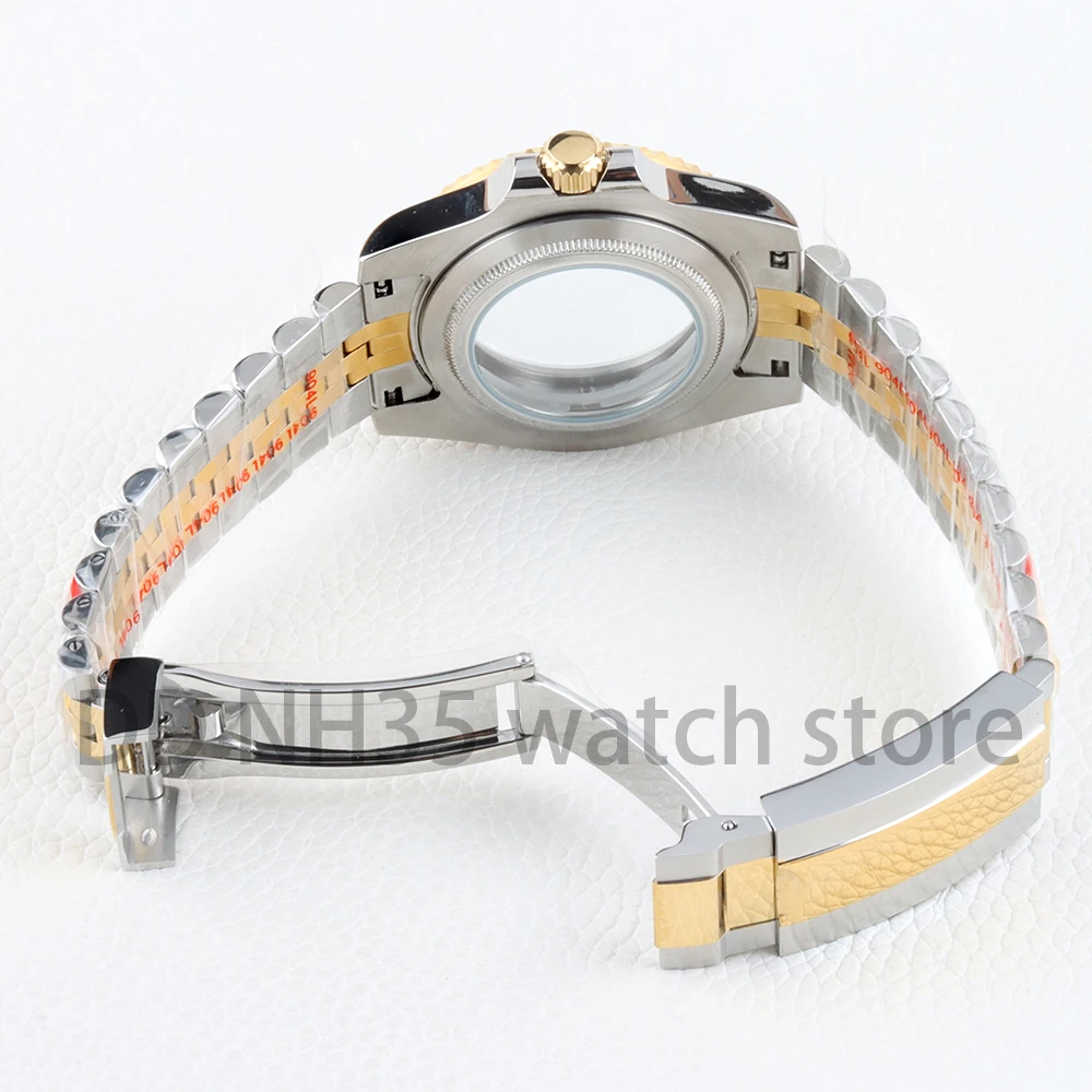40mm Gold Silver Watch Case NH35 for SUB NH34 NH35 NH36 NH38 Movement 28.5mm Dial Oyster/Jubilee Strap Stainless steel Sapphire