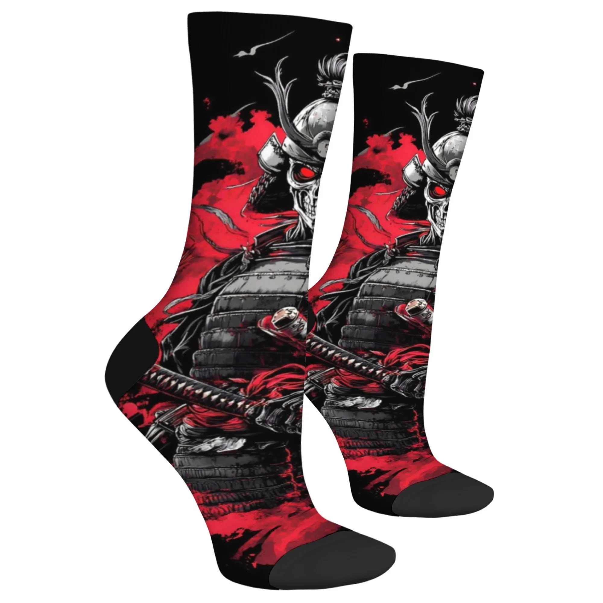 Schädel Teufel Krieger Herrensocken Retro-Stil Bequeme lässige Mode Socken Crazy Street Hip-Hop Lustige Socken Neuheit Party Geschenk