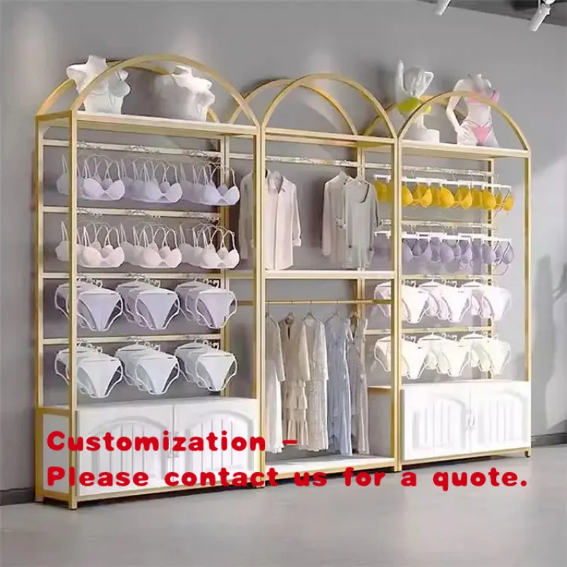 

custom.Fashion Retail Clothing Store Underwear Display Stand Clothes Display Cabinet Customized Metal Lingerie Display Rack