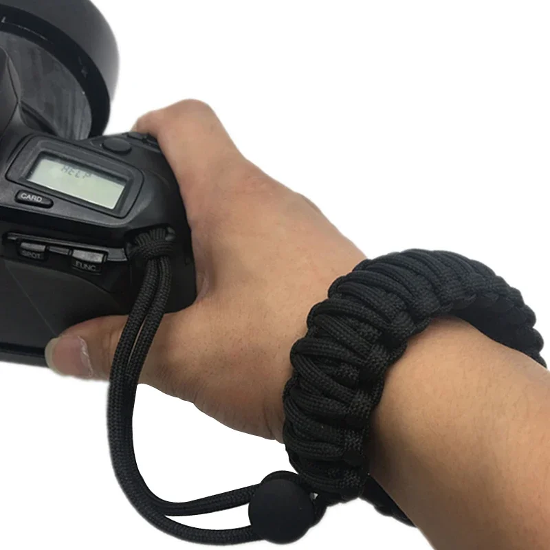 حبل حزام المعصم Paracord المضفر لحزام الكاميرا DSLR