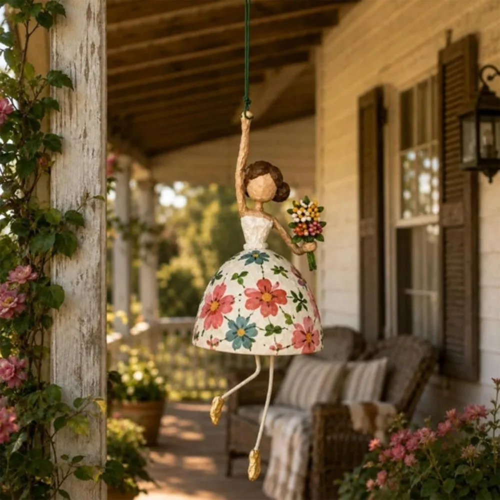 Whimsical Dancing Lady Hanging Ornament Dangling Legs Vintage Women Shaped Pendants Creative Art Ballerina Lady Figurine