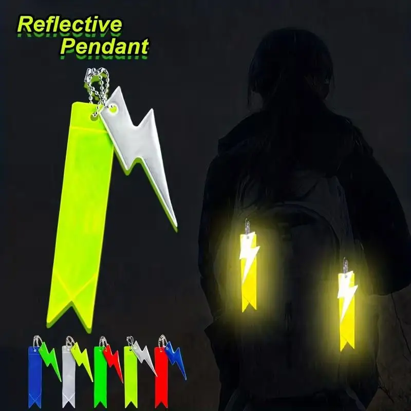 Juego de 5 Llaveros Reflectantes de Seguridad Nocturna para Correr y Ciclismo con Ventaja de Visibilidad