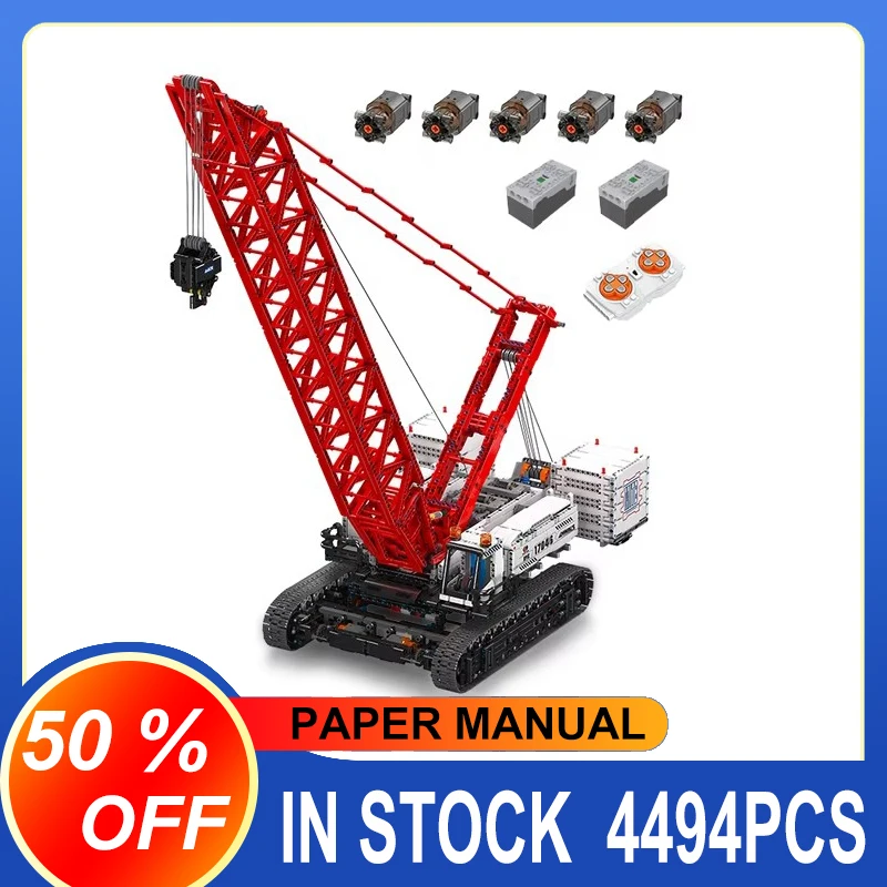 Mould King 17046 Technical Truck Building Block Remote Control Wacker 16000 Crawler Crane Model Brick Toys Kids Christmas Gift