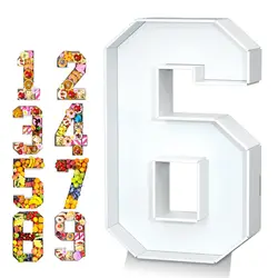 Fillable Cardboard Number 6, Tray Charcuterie Number Mache 6, Food Fillable Number Shaped Sweets Flower Candy Cupcake Container