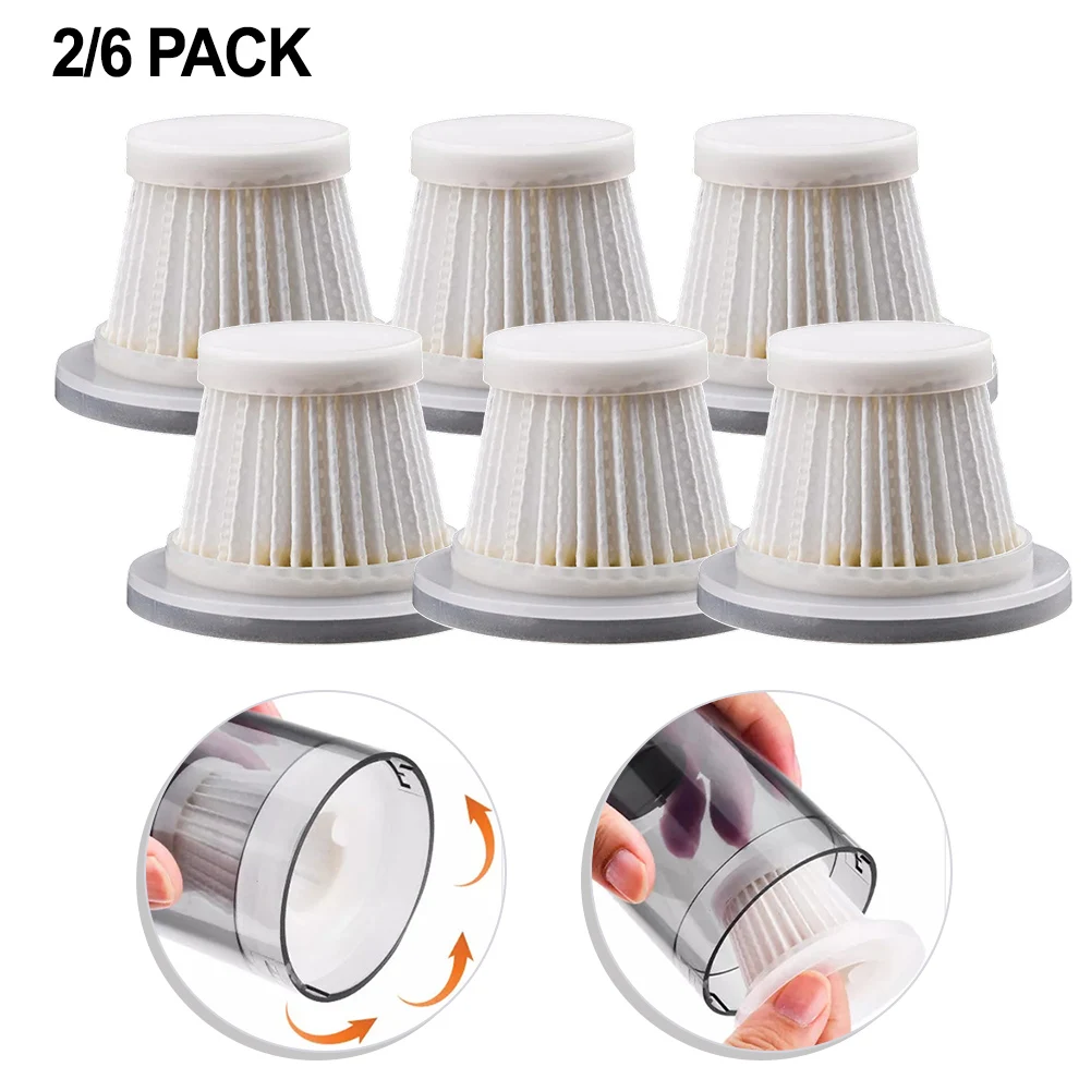 2/6 PACK Reusable Washable Filter For Cordless Car Vacuum Cleaner Handheld Vacuum Cleaner Accessories Reusable