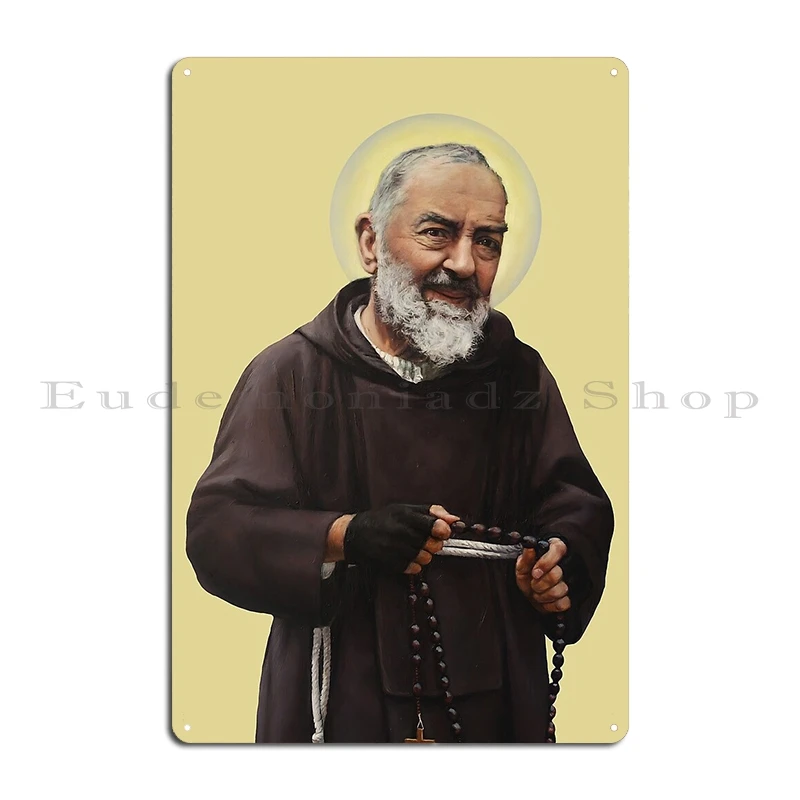 Sain Padre Pio Mosaic of Father Pius Padre Pio Metal Plaque Wall Decor Customized Pub Cinema Garage Tin Sign Poster