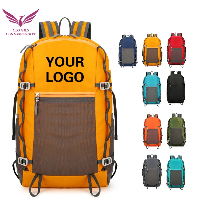 

Outdoor Travel Climbing Bag custom logo Folding Mountaineering Hiking Rucksack Foldable Camping Backpack personality custom