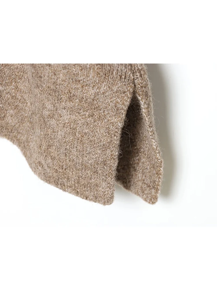 TFMLN New Women Soft Loose Knitted Sweaters Winter Solid Scarf Decoration Pullovers Leisure Warm Round Collar Knitwear ﻿