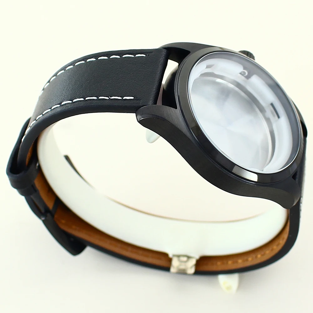 NH35 Case Modified Pilot Model Leather Strap 316L Stainless Steel Suitable for Eta2824/NH36 Movement