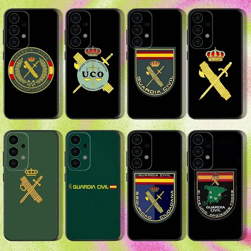 

Phone Case For Samsung S25,S24,S21,S22,S23,S30,Ultra,S20,Plus,Fe,Lite,Note,10,9,Spanish Guard Civil Emblem 5G Black Cover