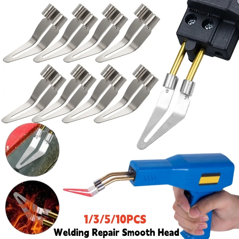 1-10pcs Welding Repair Smooth Head,Plastic Welder Soldering Repair Tools,Stainless Steel Flat Welding Tips for Car Bumper Repair