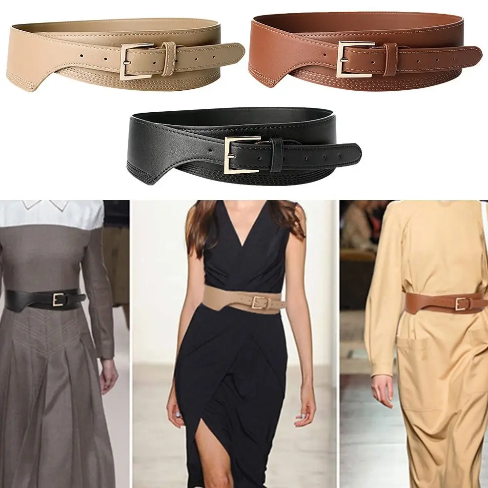 แฟชั่นผู้หญิงชุดกระโปรงเสื้อ Classic Elastic Corset หรูหราเข็มขัดขนาดใหญ่เข็มขัด Cummerbunds เข็มขัดหนัง