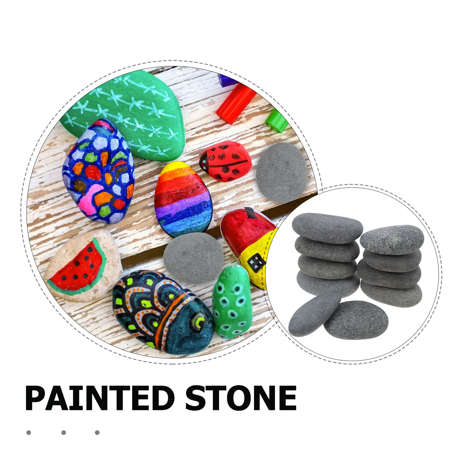 10 قطعة الصخور المرسومة يدويًا الأحجار الناعمة للرسم مشاريع فنية ذاتية الصنع رسم الأحجار المطلية النشاط الحرفي حديقة فن الديكور
