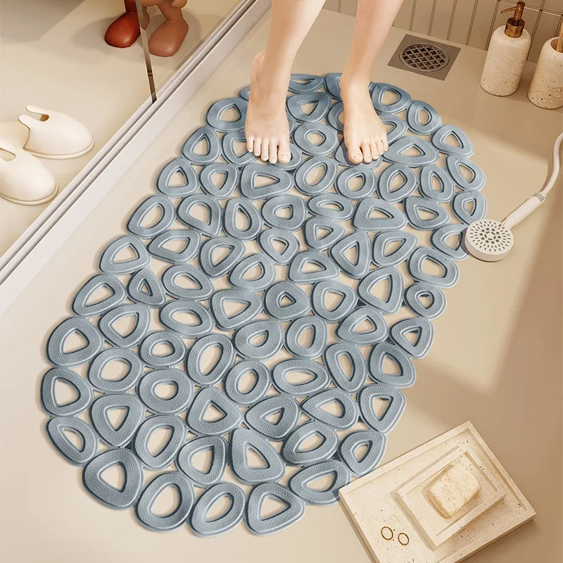 

1Pcs PVC Non-slip Bathroom Mat, Quick Dry Foot Massage Waterproof Shower Mat with Suction Cup, Soft And Comfortable bathtub Mat