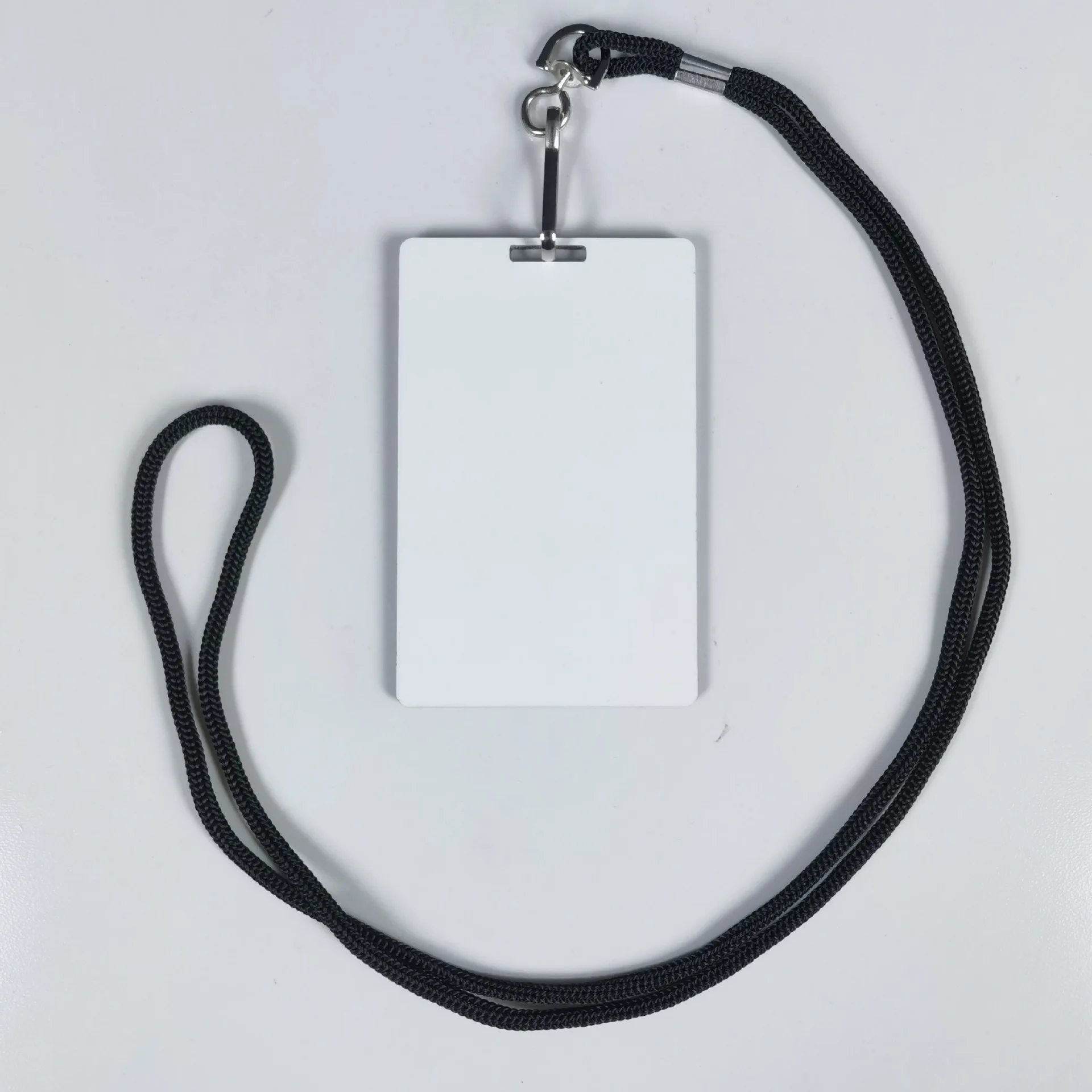 Free Shipping 30pcs/lot Sublimation Blanks MDF Work Badge With Black Lanyard For Office/Business/School