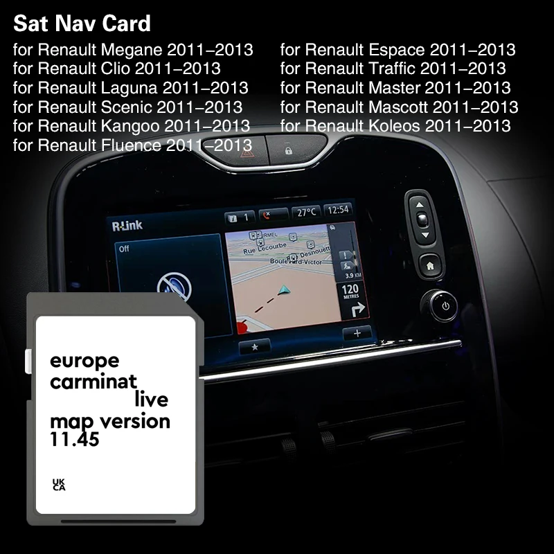 

Carminat Live 11.45 Europe Map SD Carminal Integrato Navigation SD Card for Renault Fluence New Update Version 2025